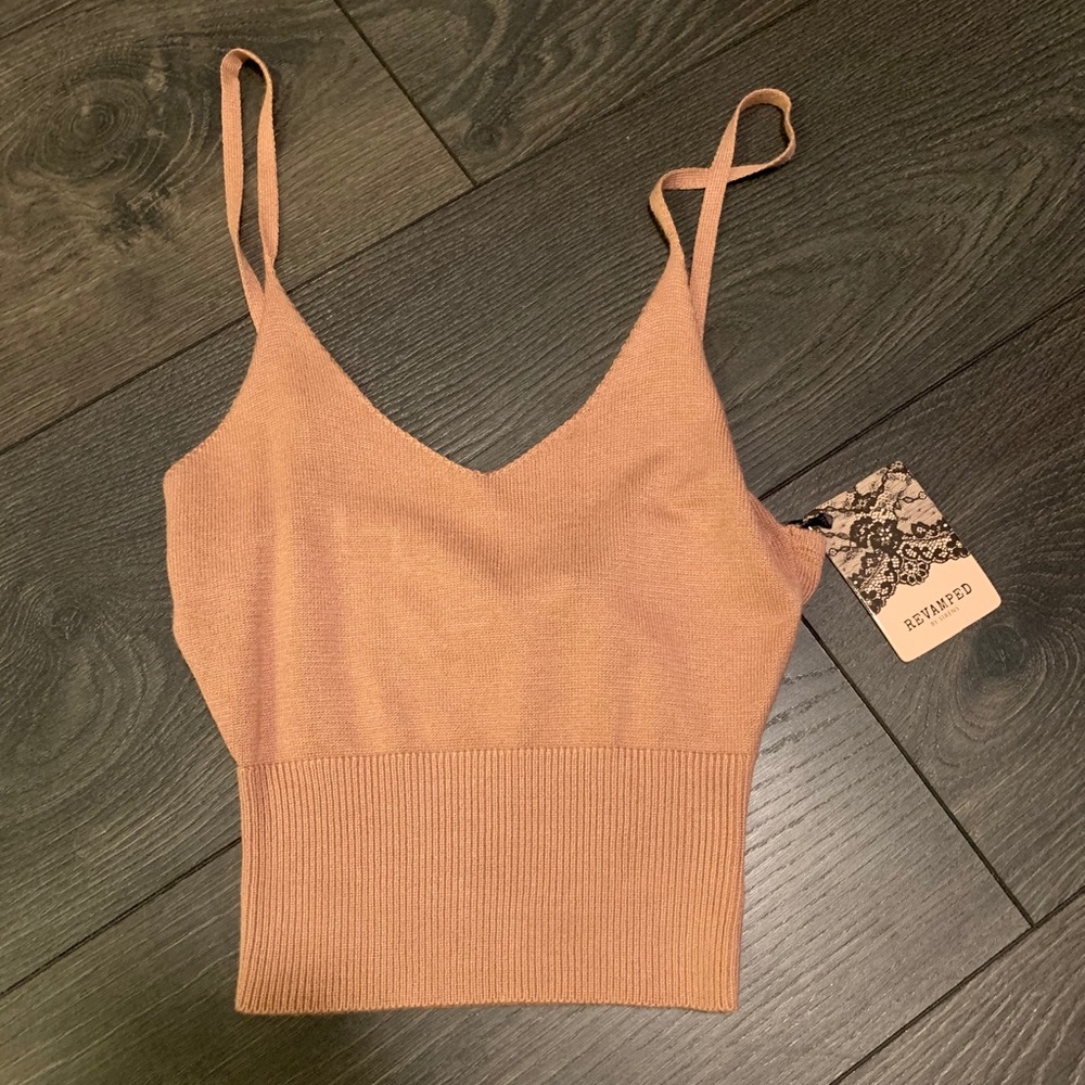 Tan/brown crop top tank